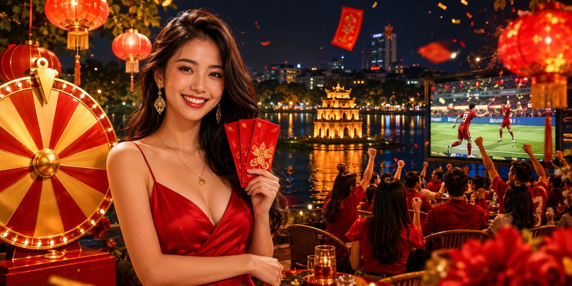 Lễ quay xổ số truyền thống với đèn lồng đỏ tại Việt Nam