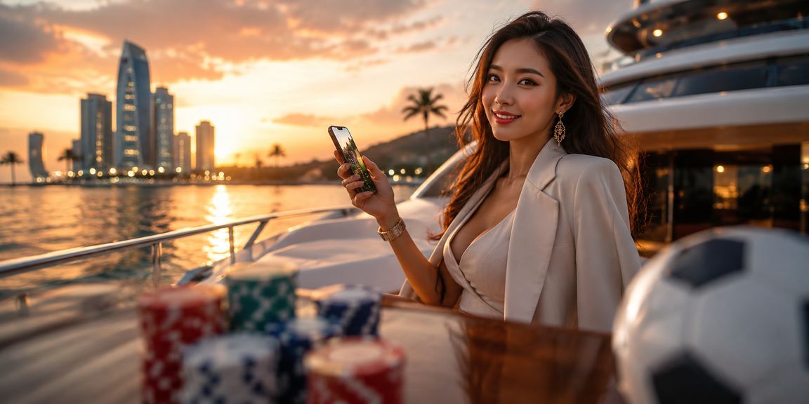 Người chơi cá cược bóng đá bên bờ biển Phú Quốc